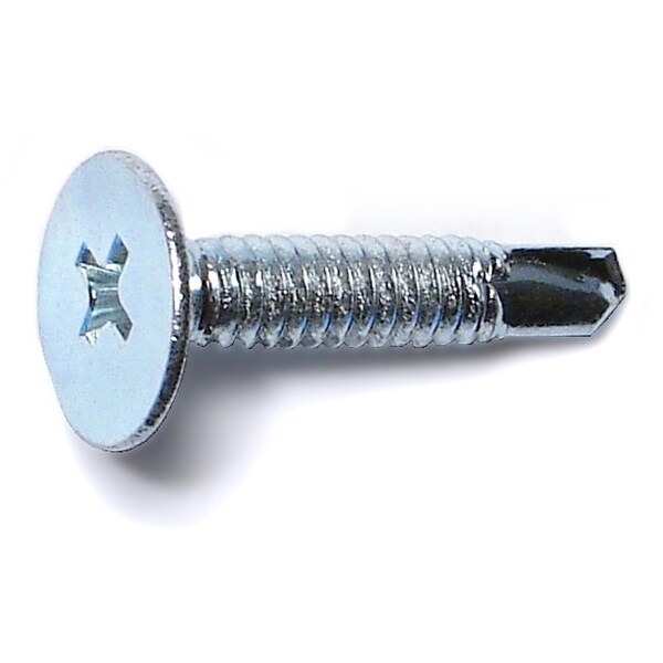 Midwest Fastener Self-Drilling Screw, #10 x 1 in, Zinc Plated Steel Wafer Head Phillips Drive, 12 PK 931945 - main